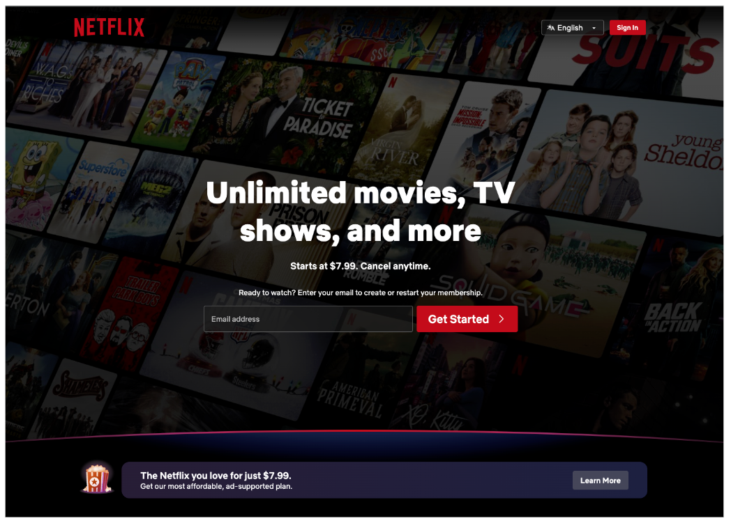 Netflix CTA Get Started