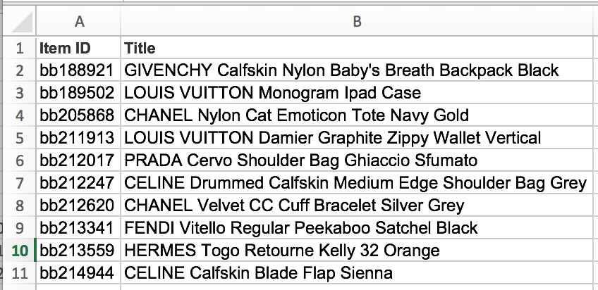 single product ad groups spreadsheet 