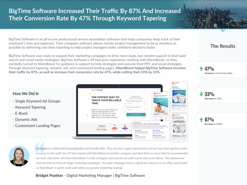 KlientBoost case study