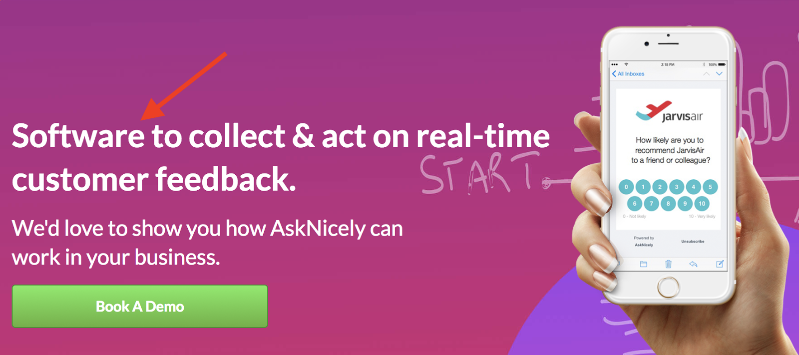 AskNicely landing page