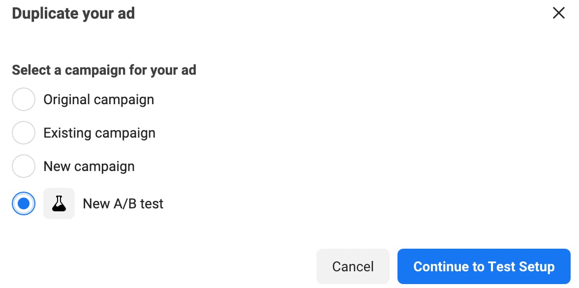 Facebook ads duplicate your ad