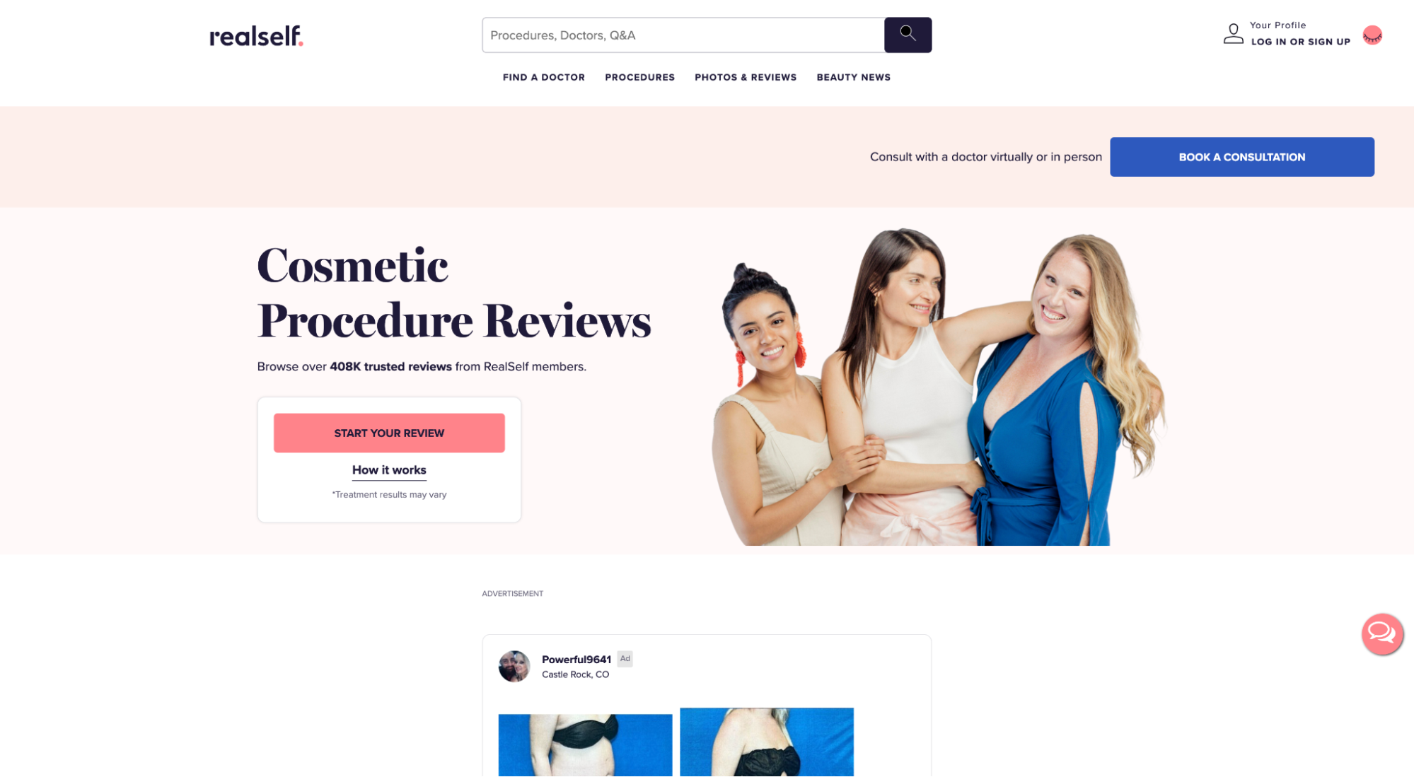 RealSelf cosmetic surgery review