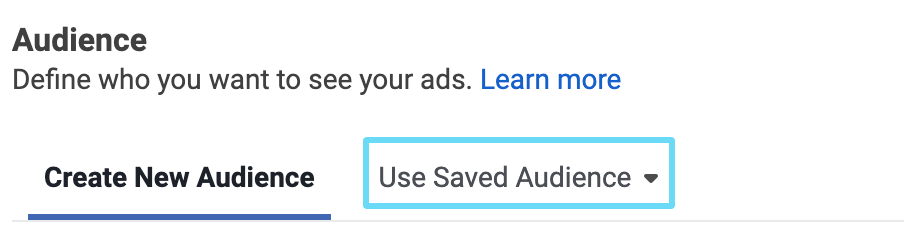 Facebook Ads saved audience