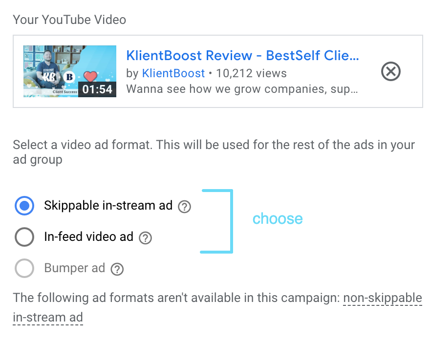 Skippable in-stream ad