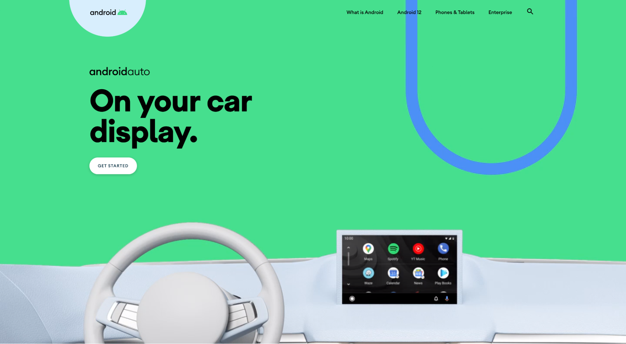 Android Auto landing page