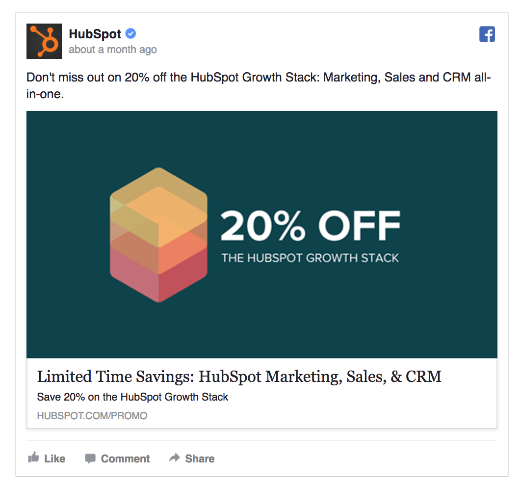 HubSpot urgency ad copy example