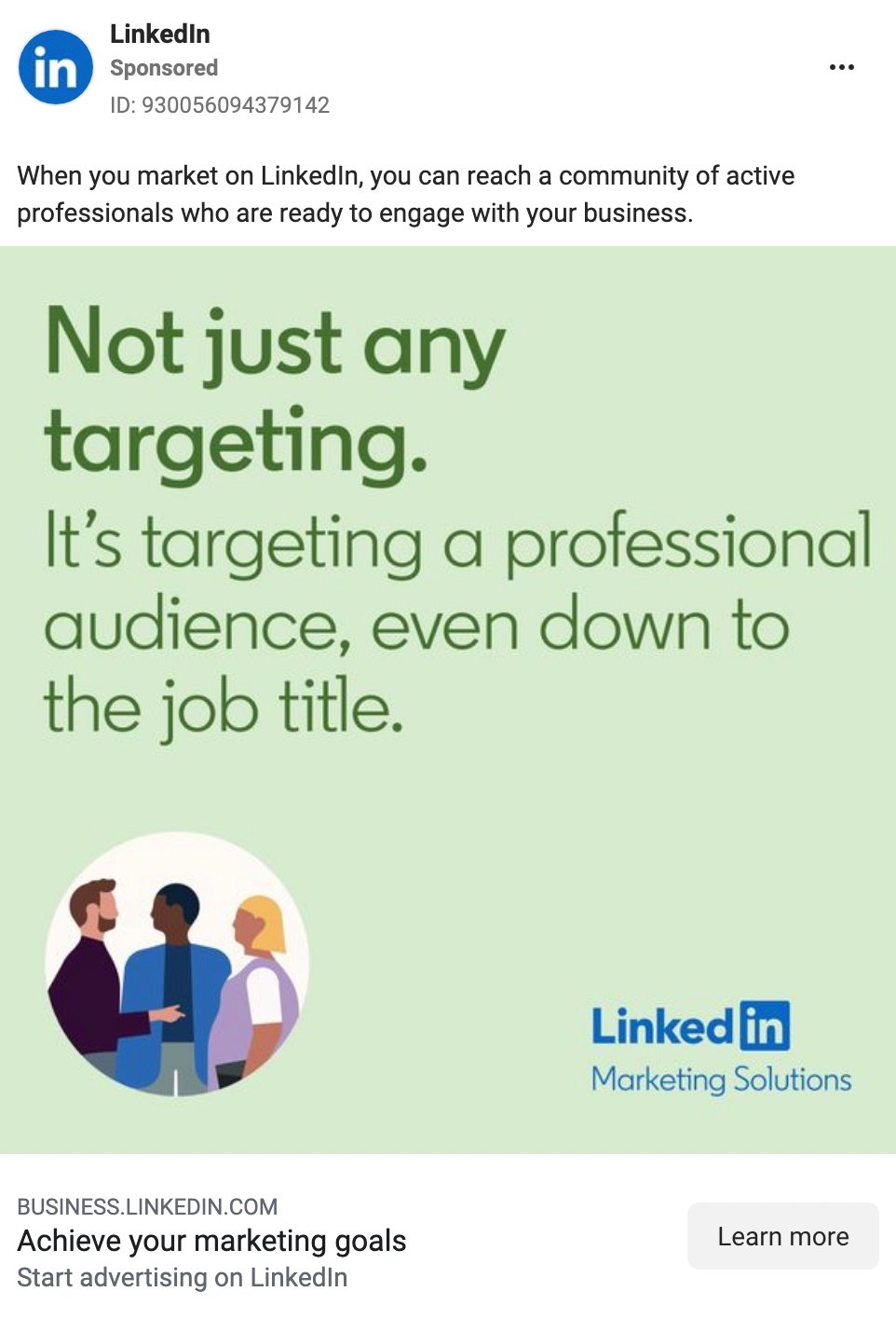 LinkedIn facebook ad