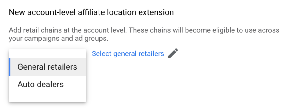 Setting up affiliate location extensions