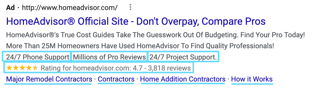 Google Ads extensions