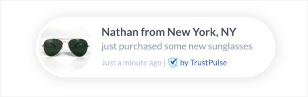 TrustPlus recent sales notifications
