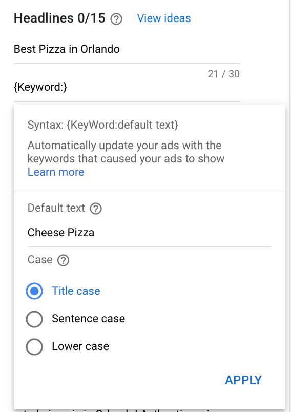 Google guided method title case