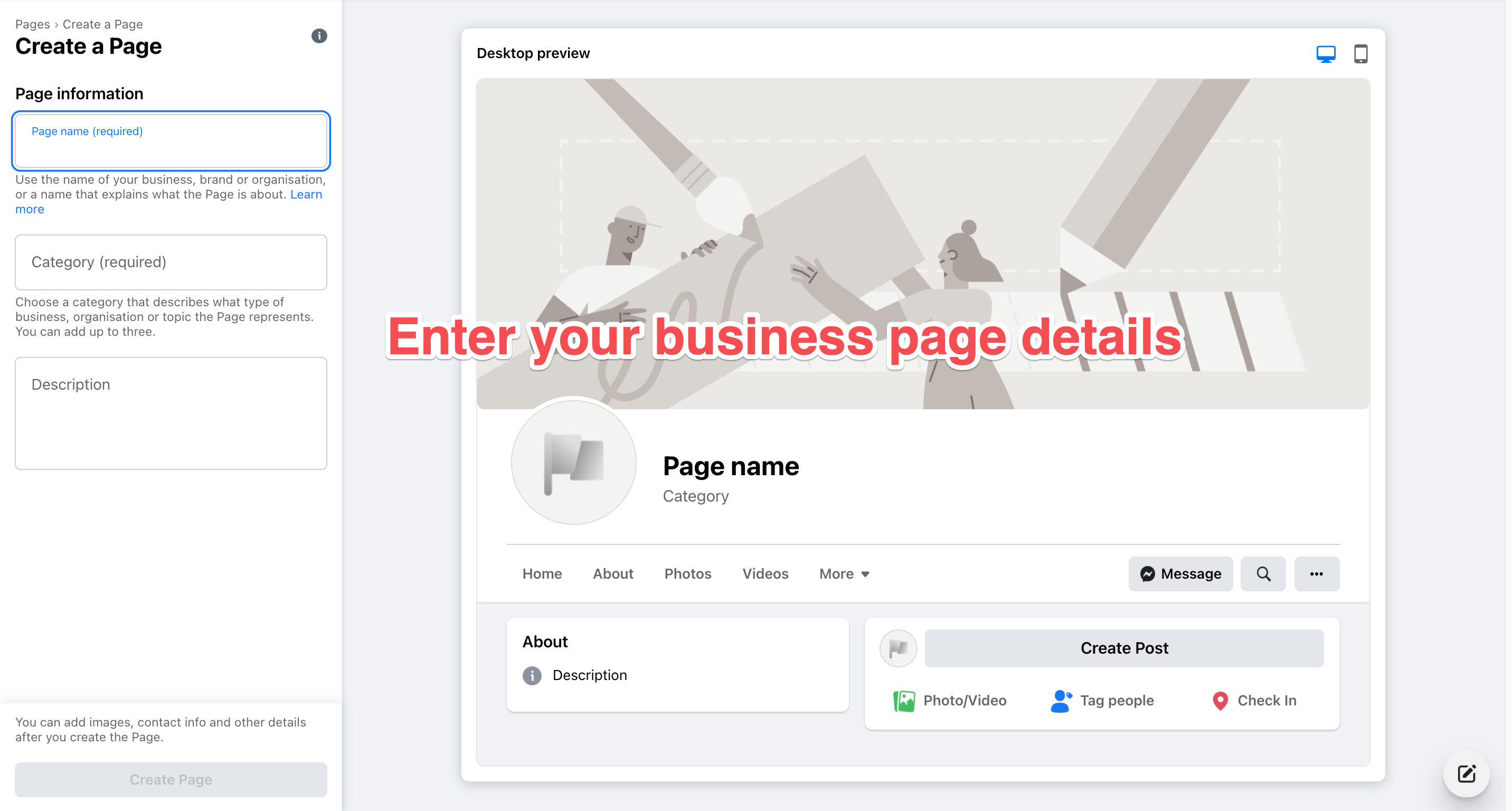 facebook marketing create page 