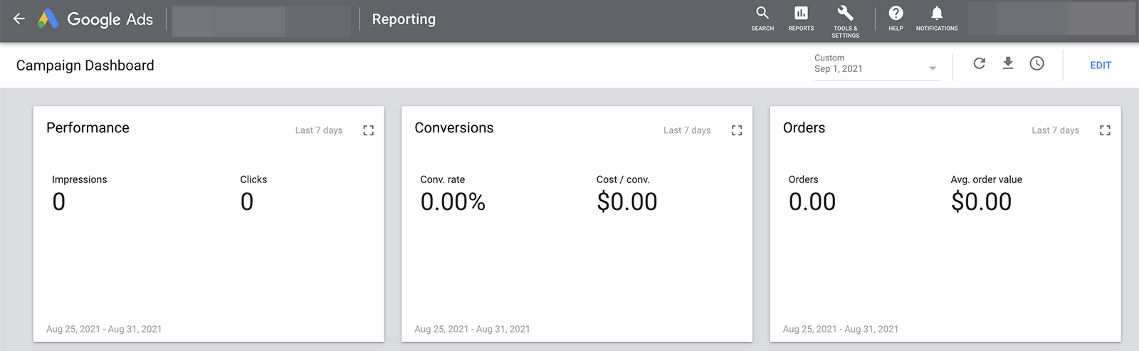 google ads campaign dashboard