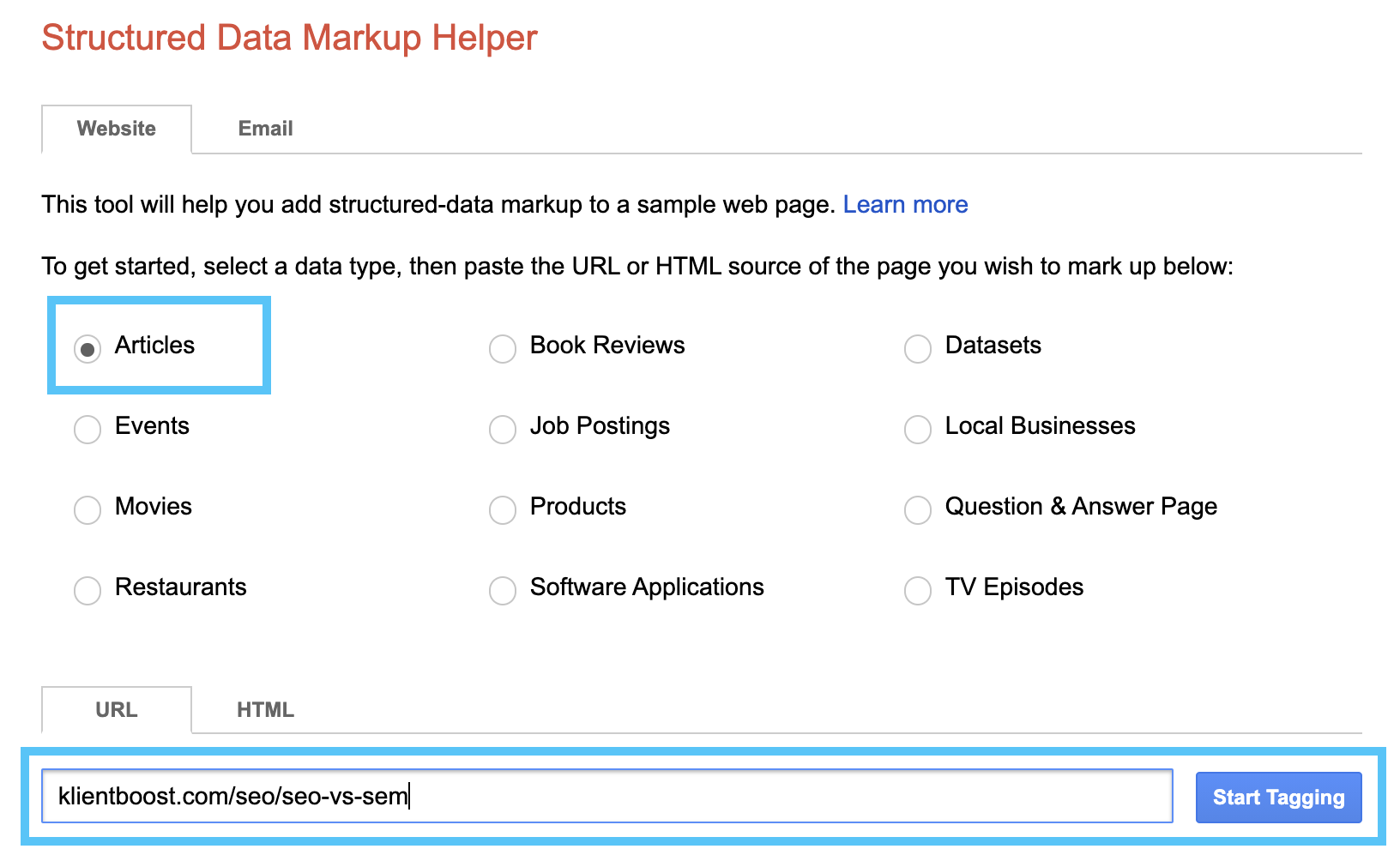 page data type