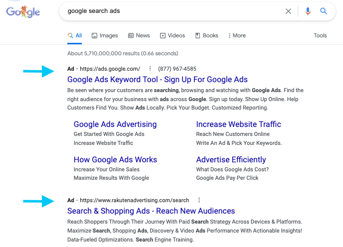 Google search ads