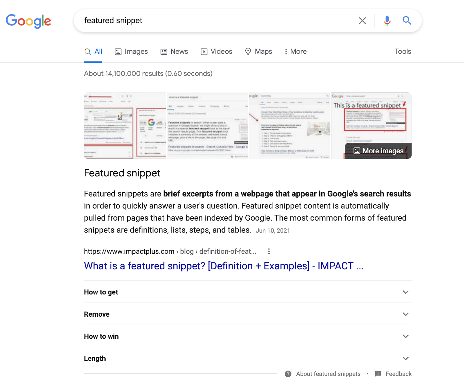 choose keywords for seo featured snippet