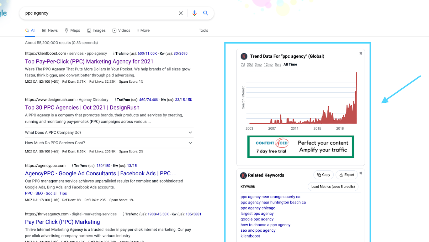 keyword research tools google serp