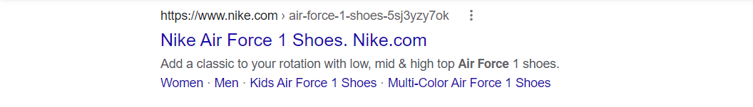 seo metrics serp nike 