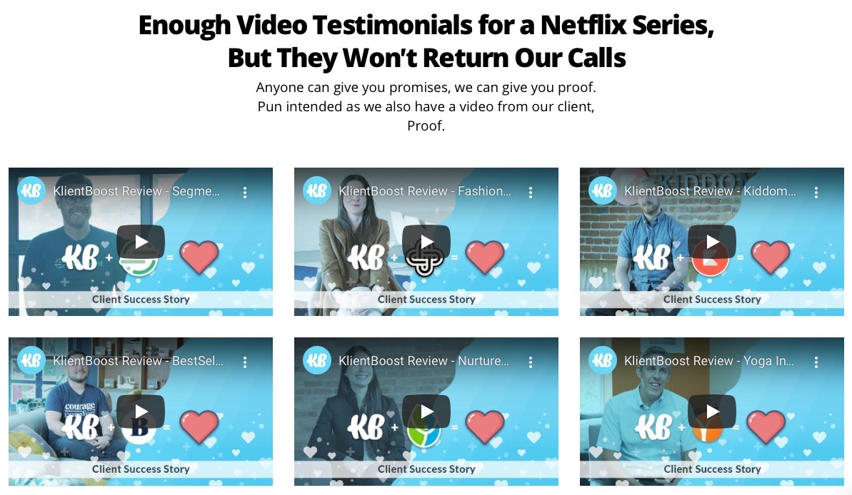 funnel optimization video testimonials 