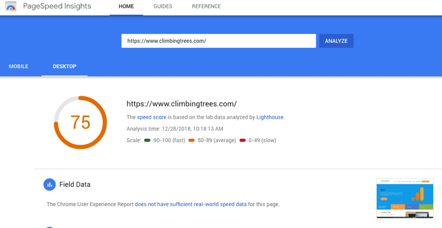 seo metrics google pagespeed insights