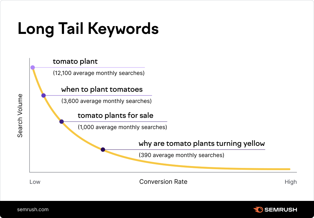 long tail keywords semrush statistic