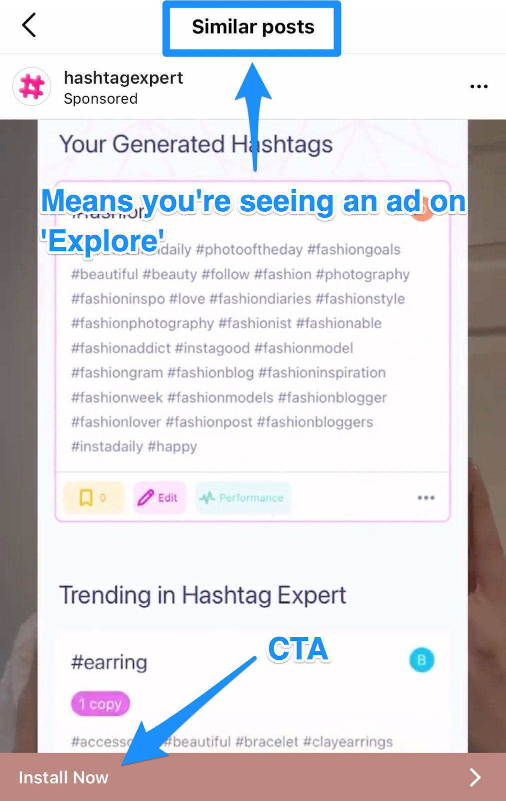Instagram ads hashtagexpert ad