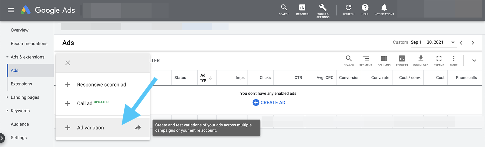 RSA use ad variations 