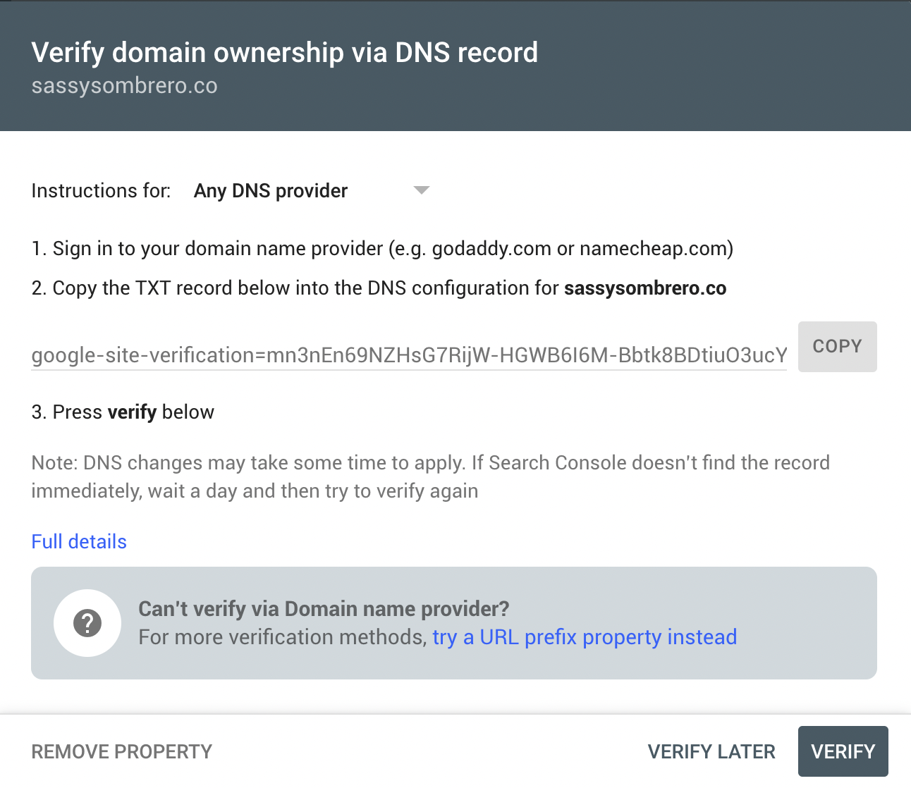 verify your domain