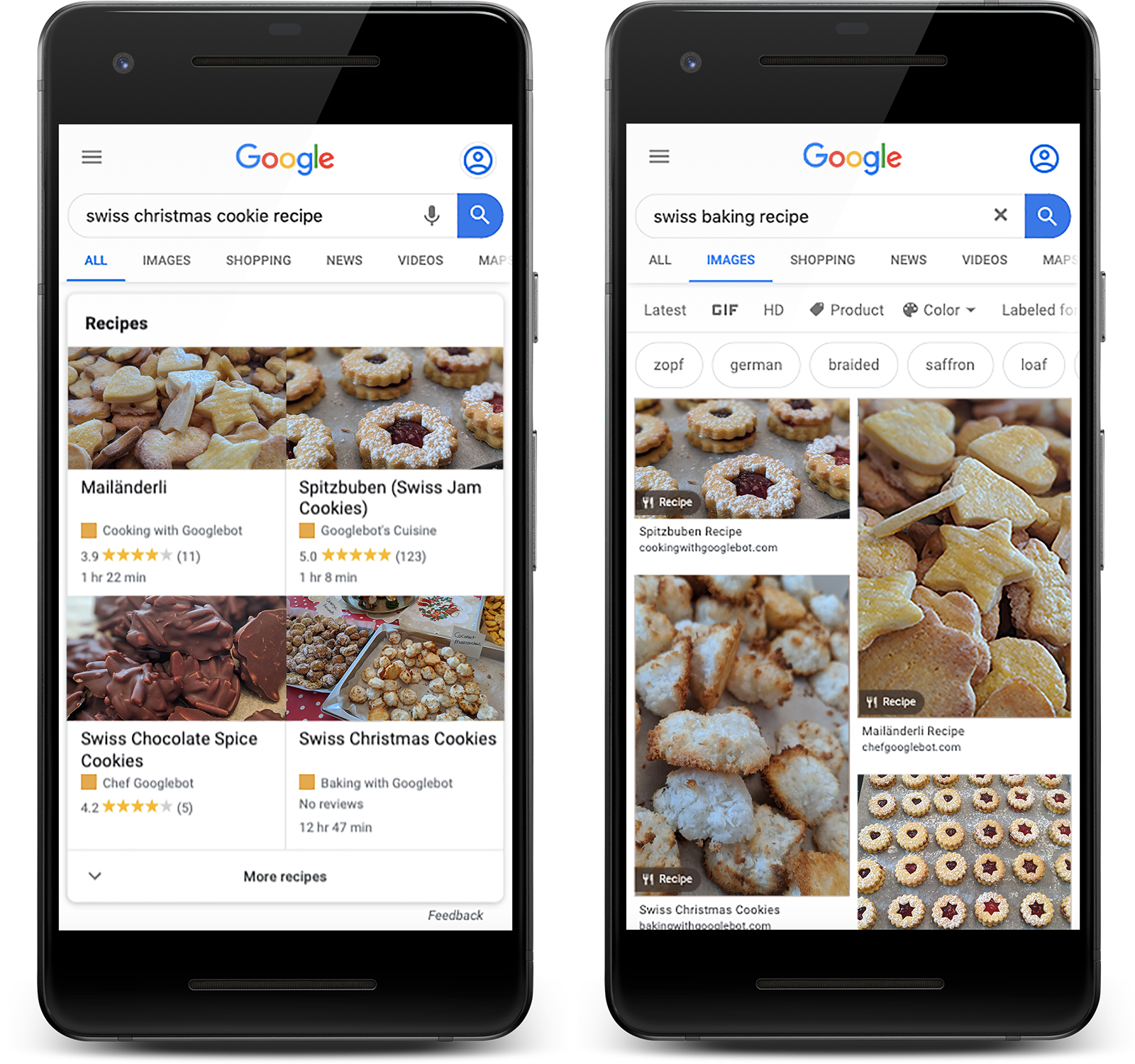 recipes on google