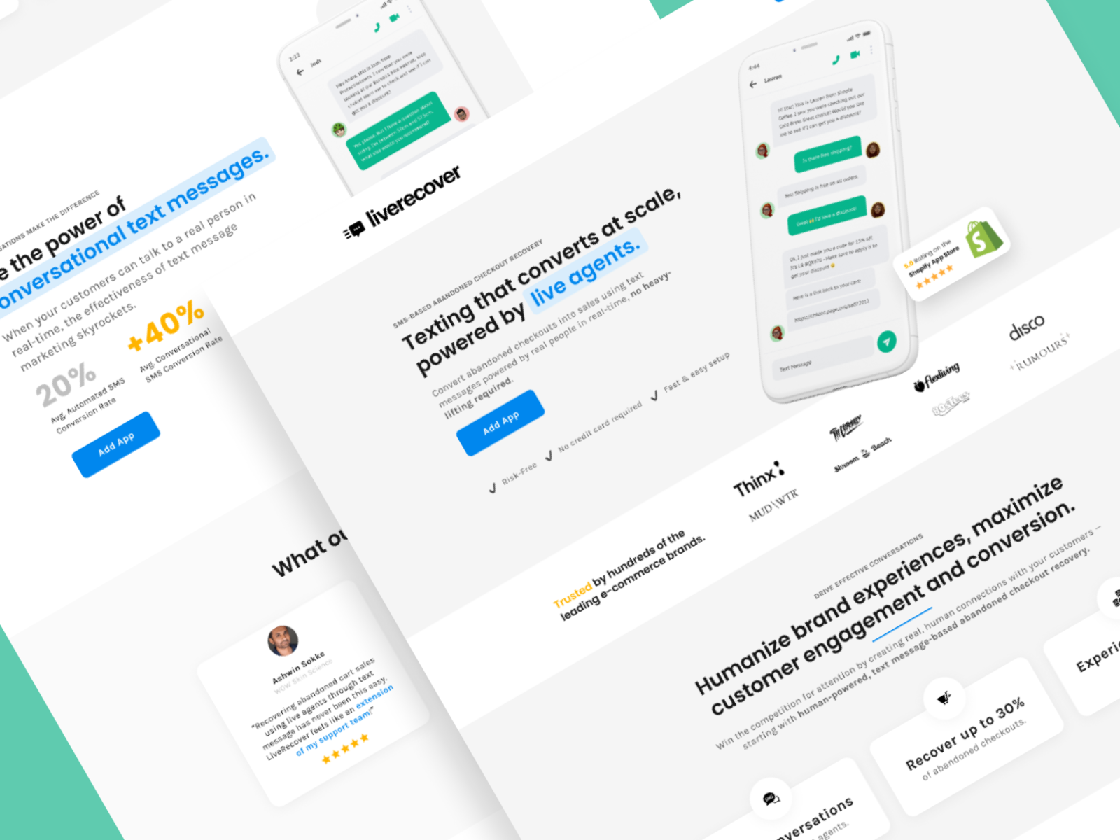 KB landing page examples on Dribbble