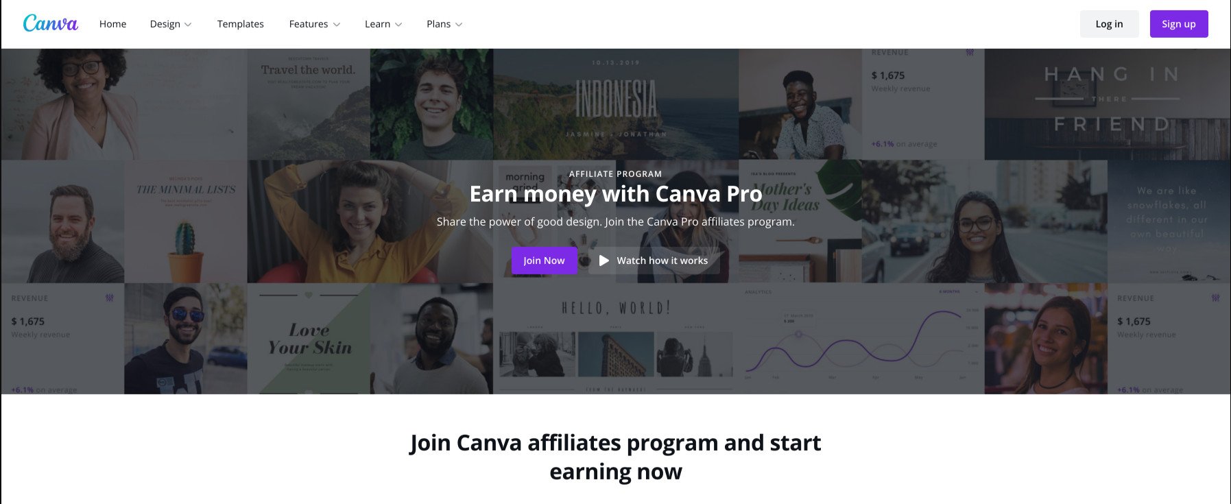 Canva referral page