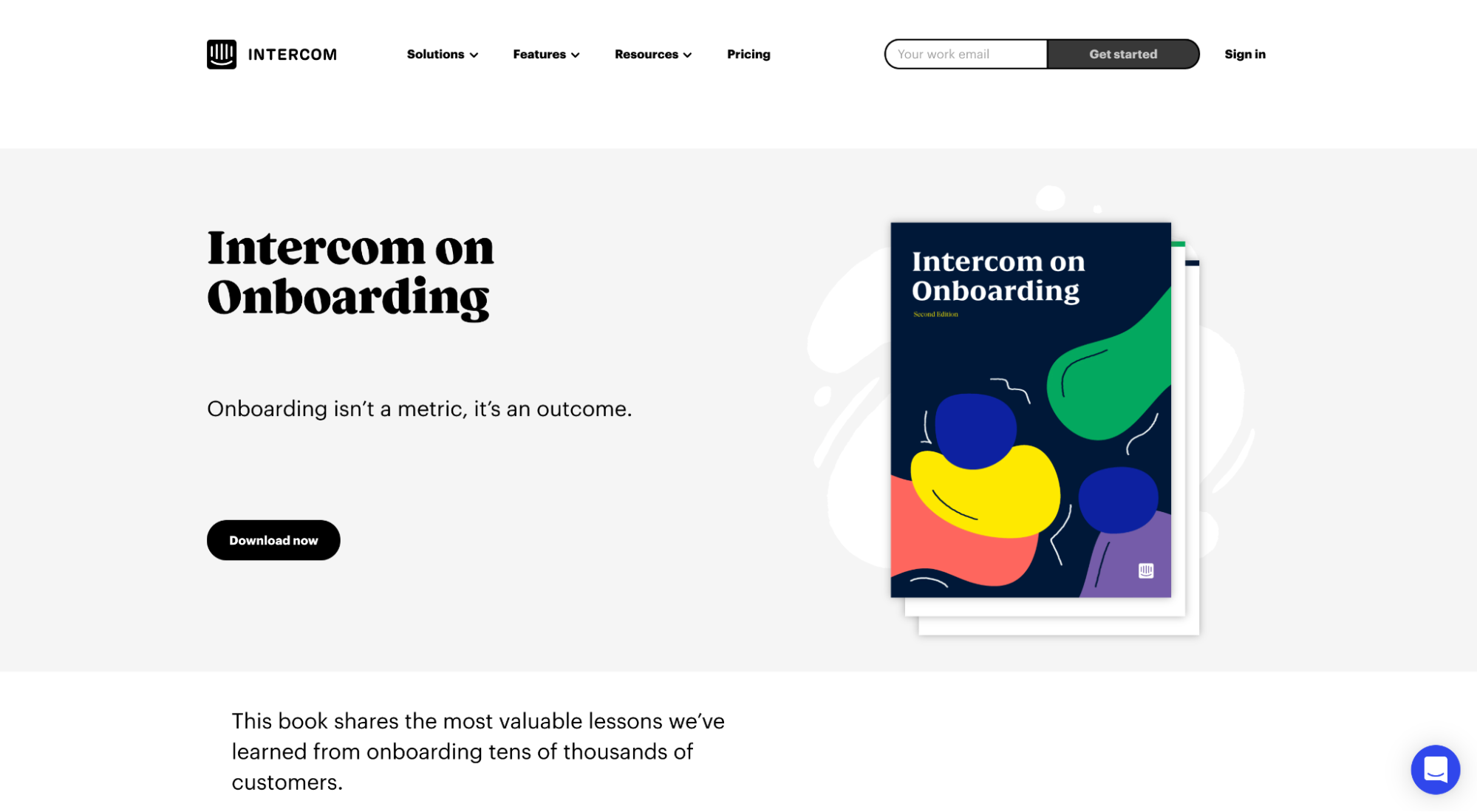 Intercom’s free ebook landing page