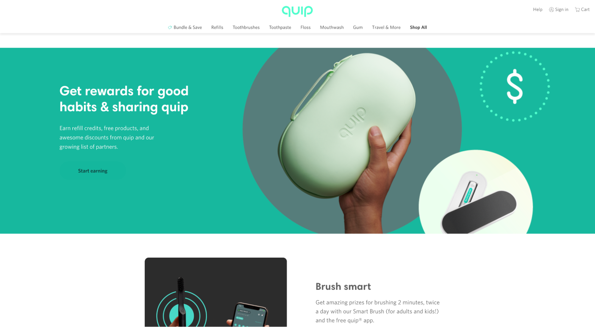 Quip referral page