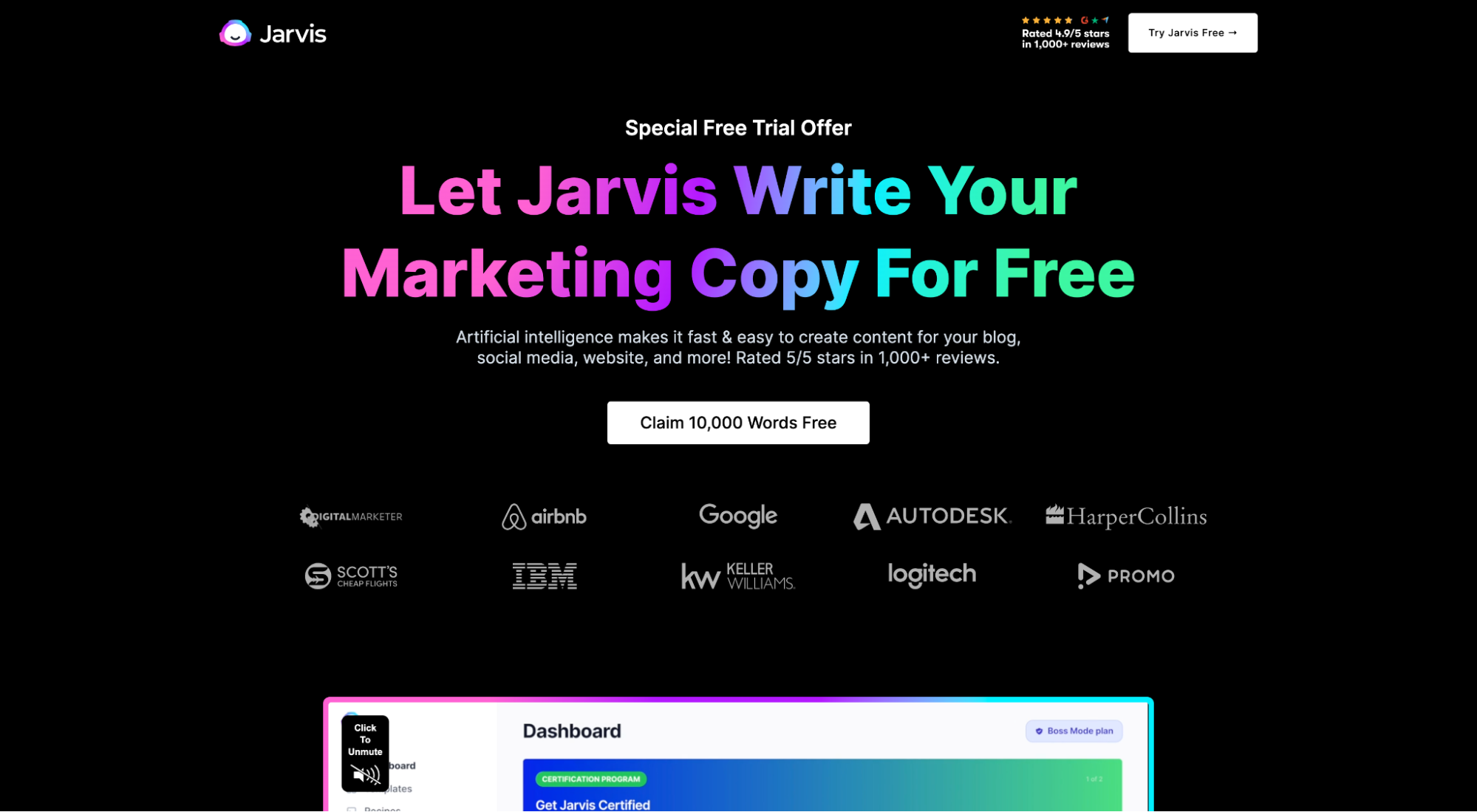 Jarvis landing page
