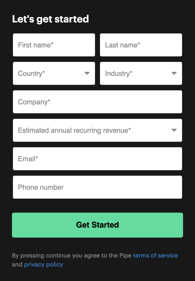landing page forms