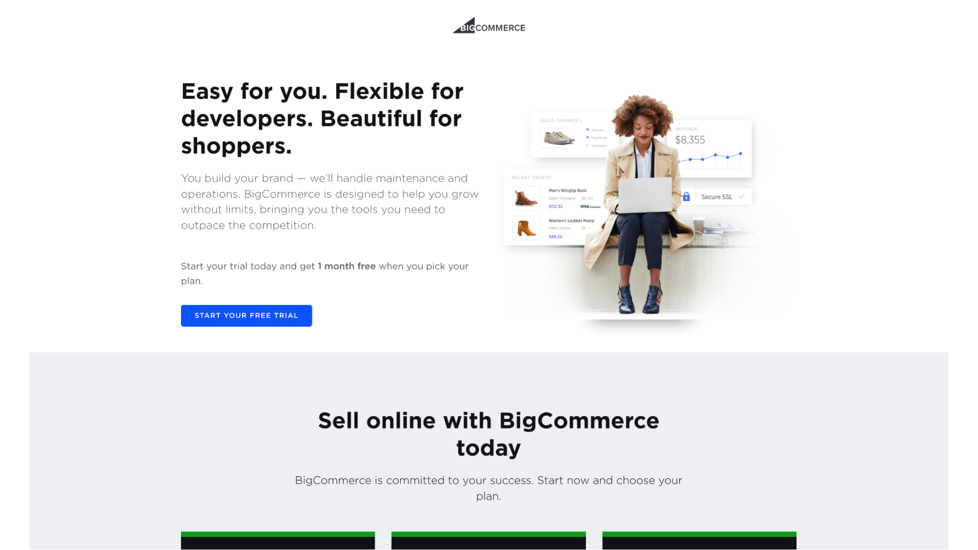 BigCommerce landing page