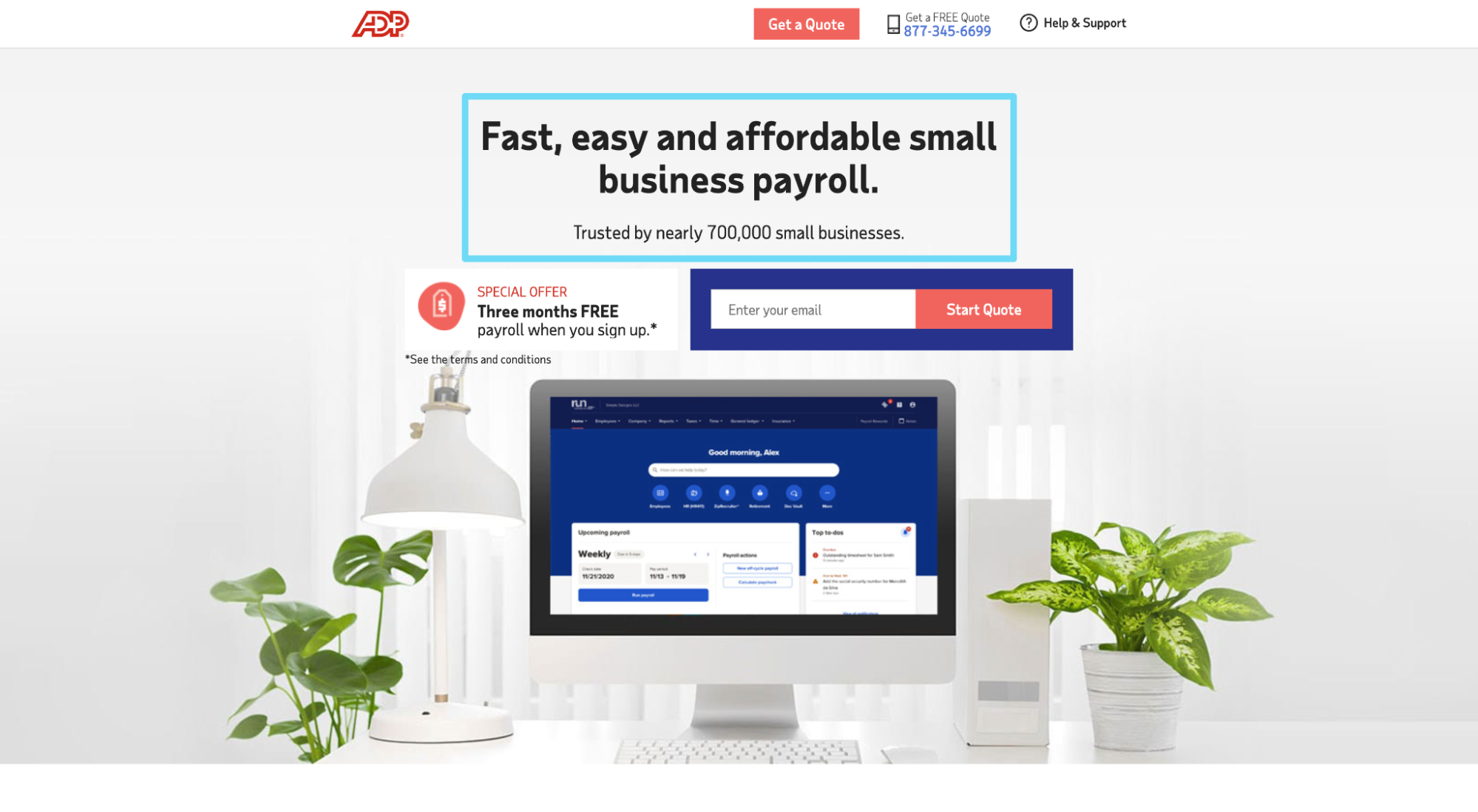 ADP page matches the landing
