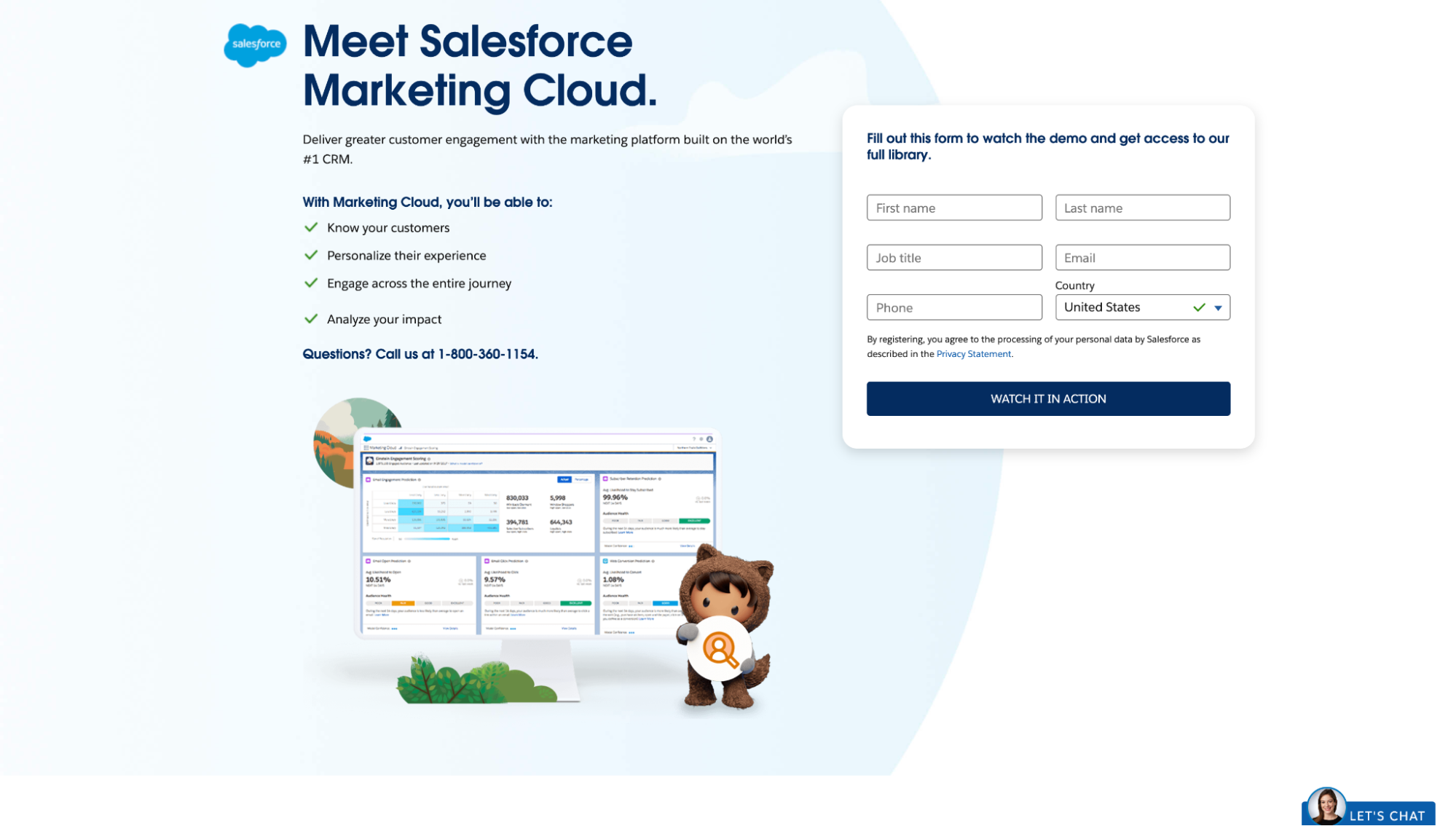 Salesforce landing page