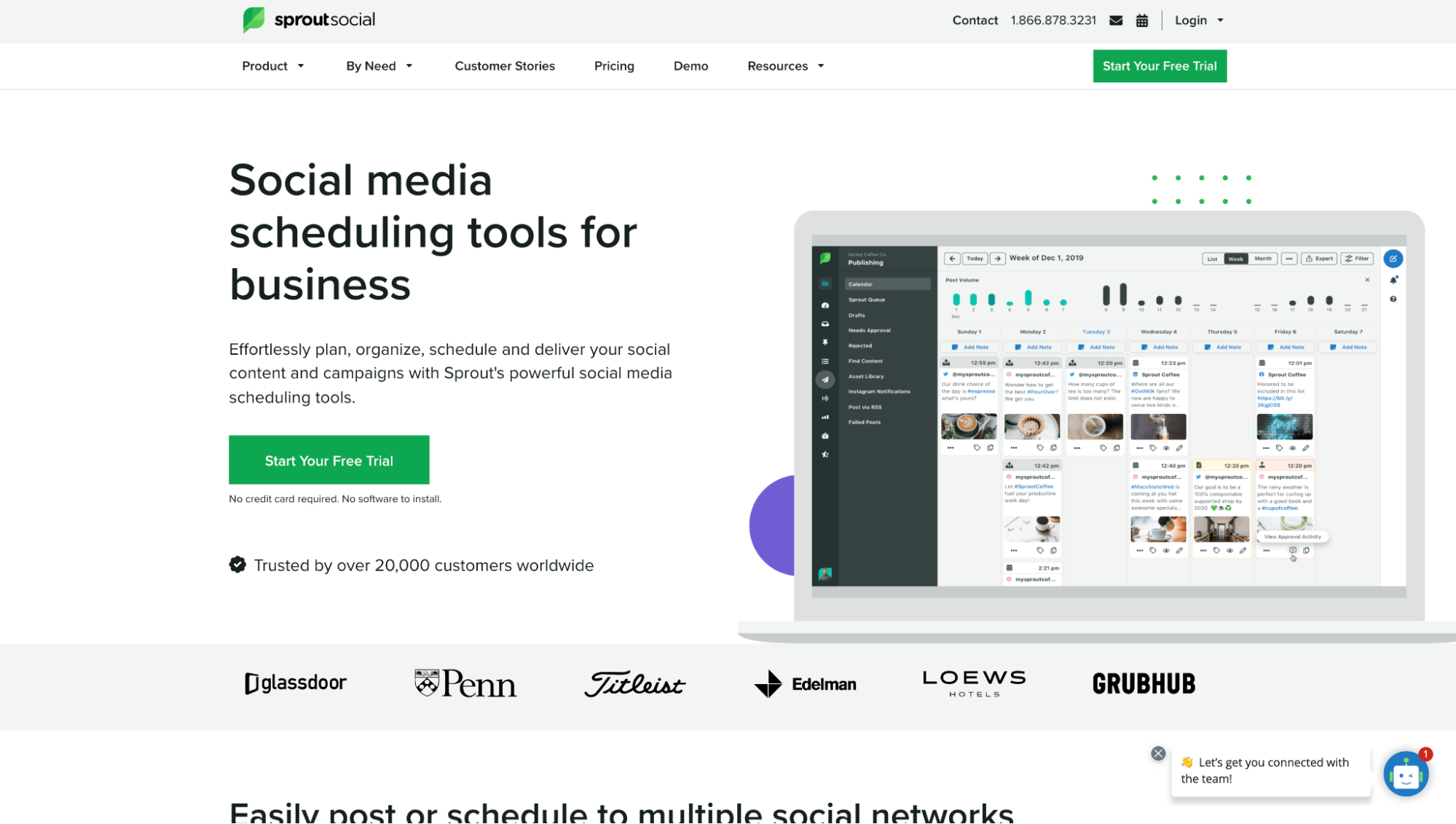 SproutSocial landing page