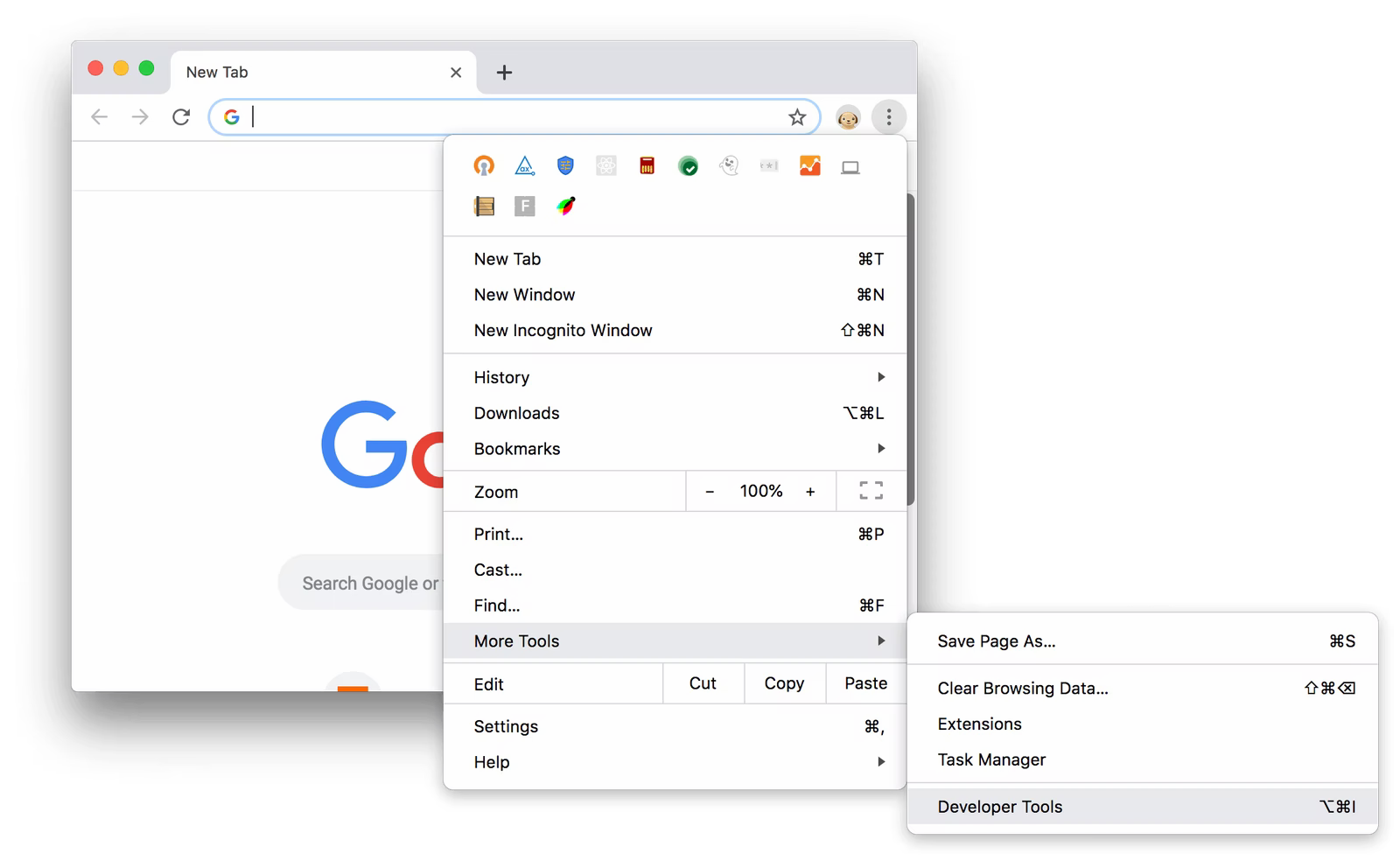 Developer Tools in Chrome