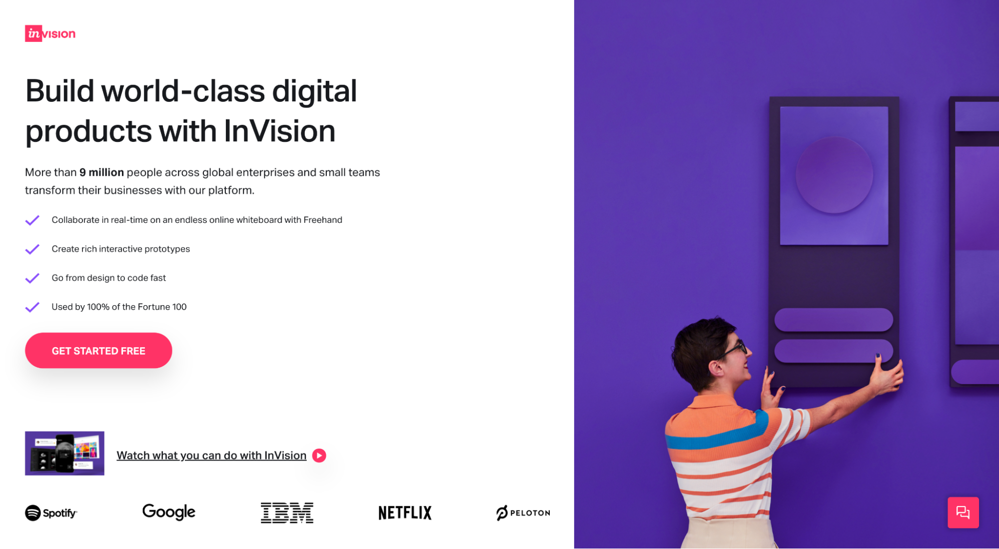 InvisionApp landing page
