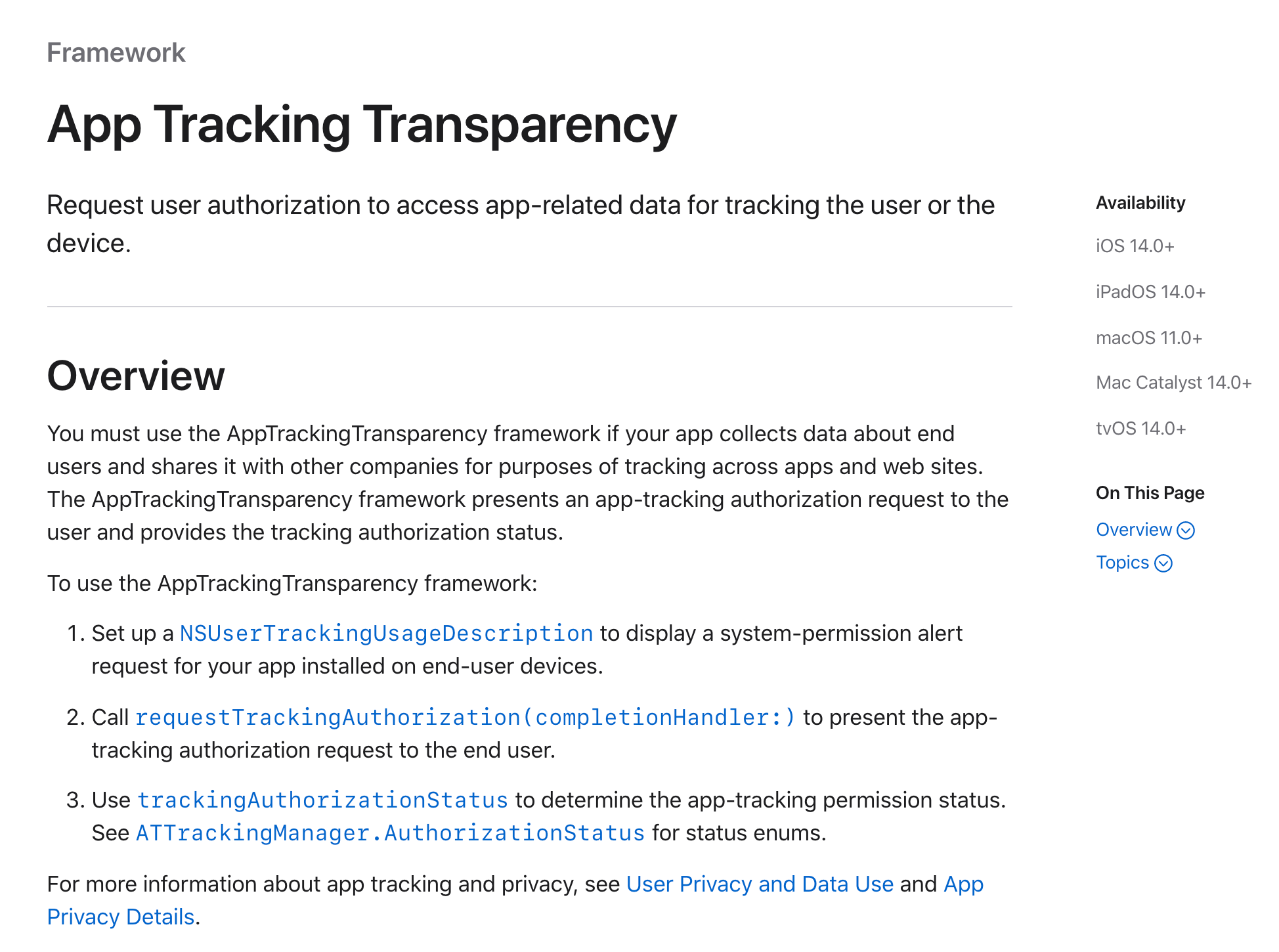 App tracking transparency