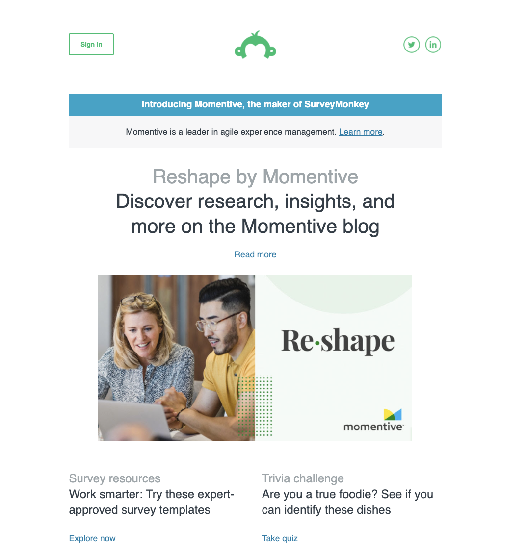 SurveyMonkey email marketing