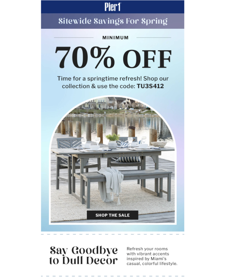 Pier1 coupon email