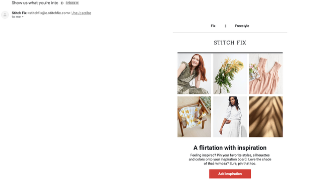 Stitch Fix email copywriting example