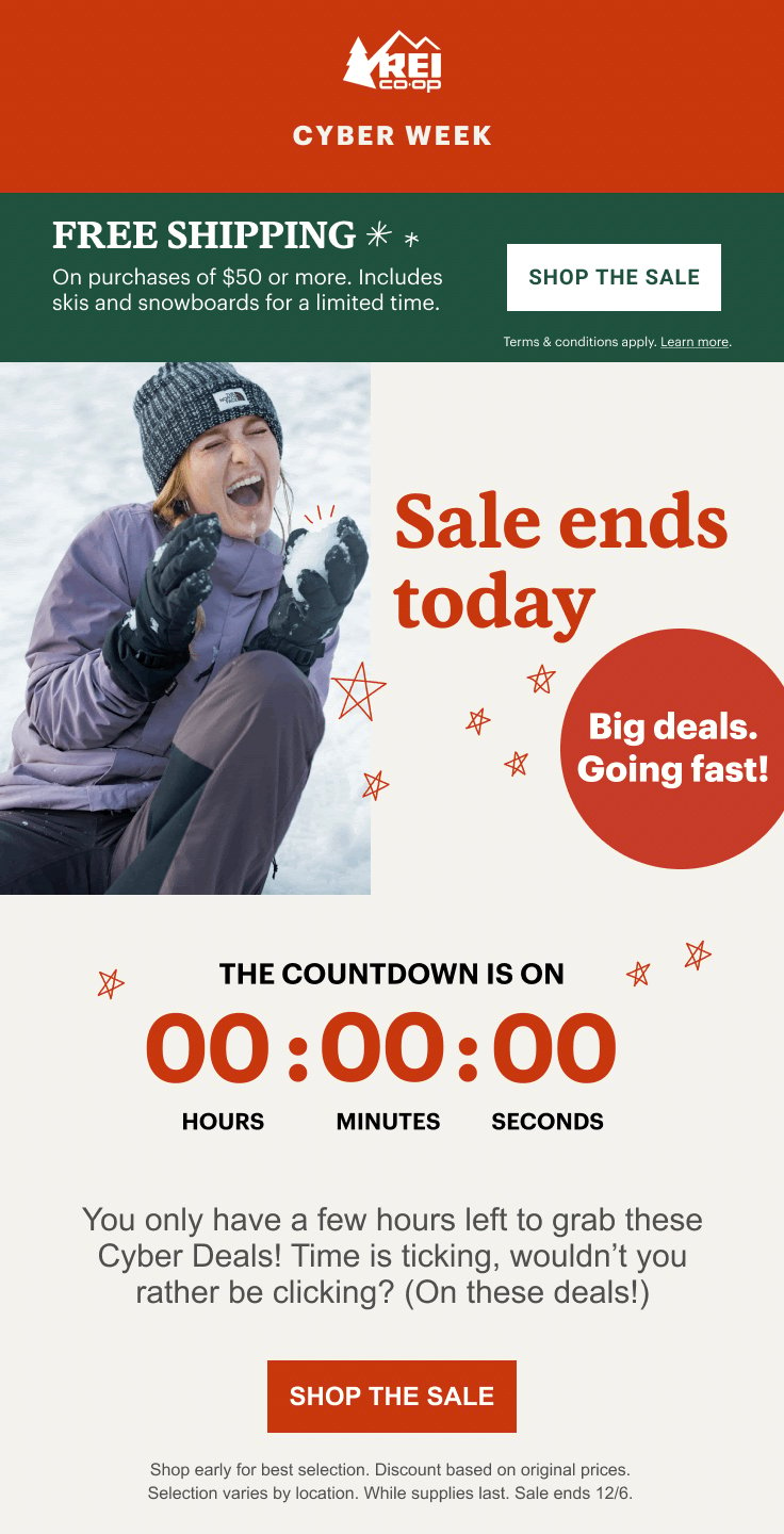 REI Co-op promotional email example