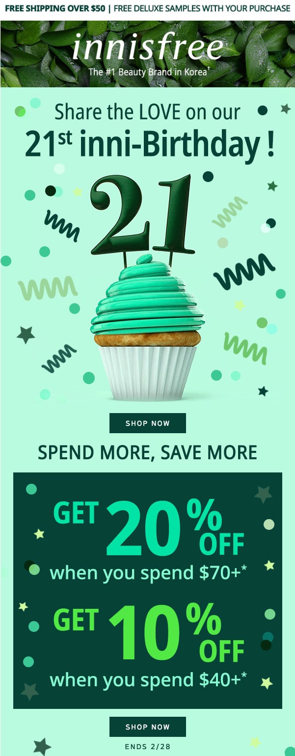 Innisfree promotional email example