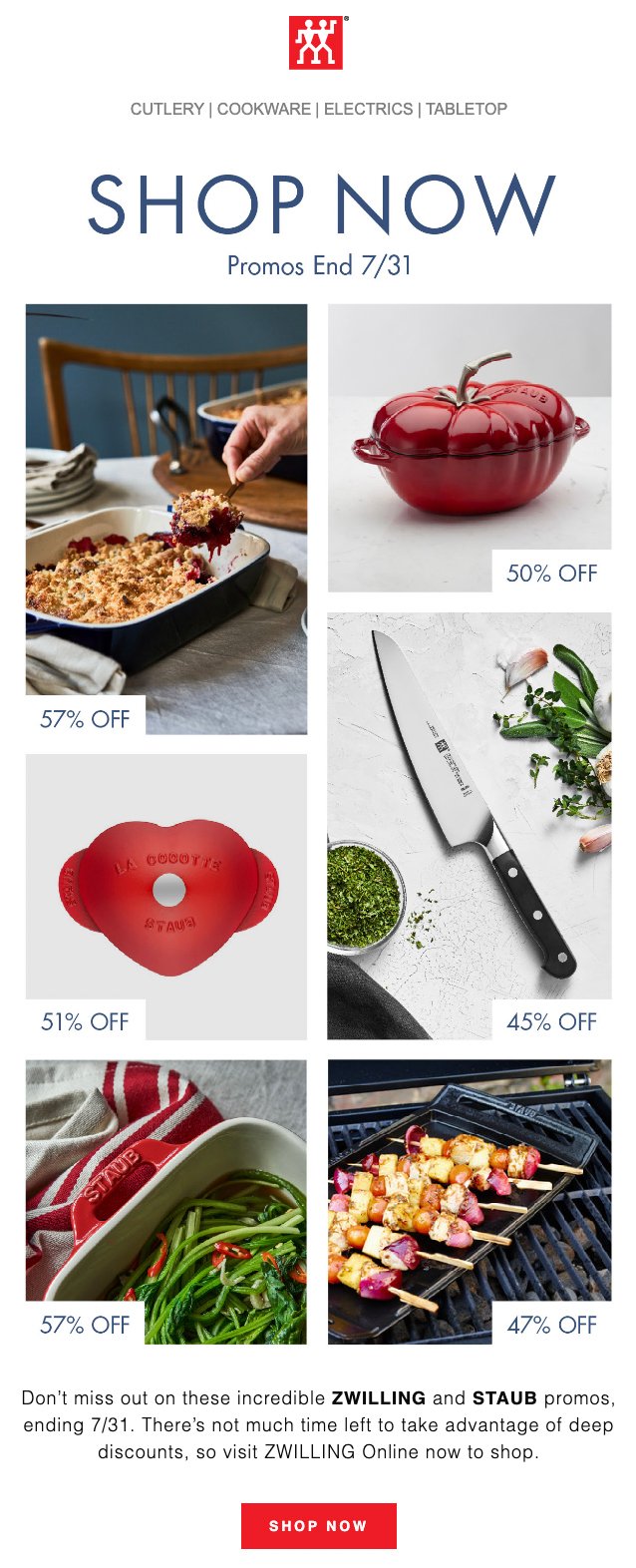 Zwilling promotional email example