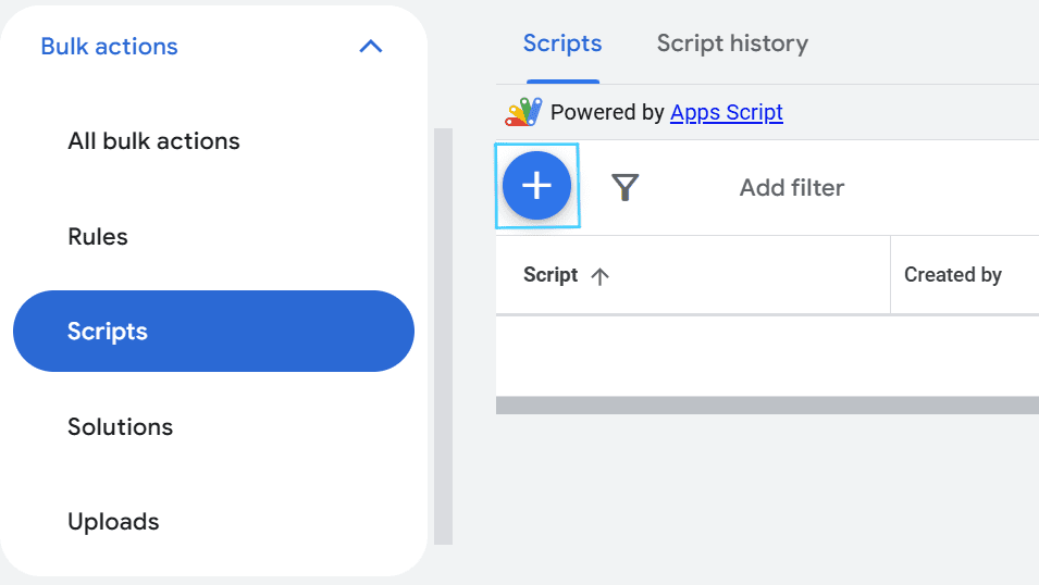 Adding a script