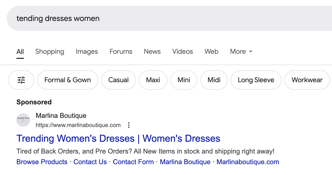 Two ads are identical except for a dynamically changed keyword inserted into the ad headline